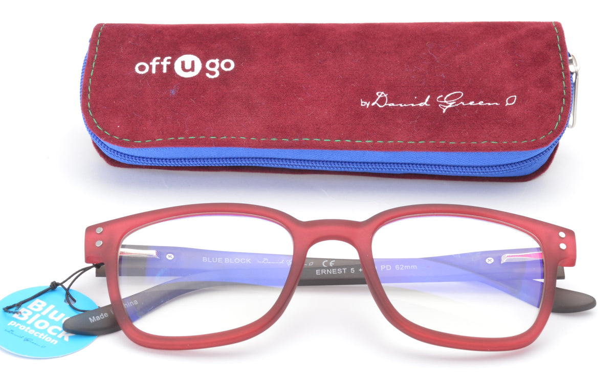 offugo BLUE BLOCK model ERNEST Burgundy